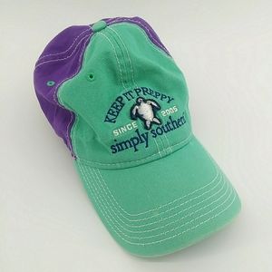 Simply Southern Keep it Preppy Green Purple Hat